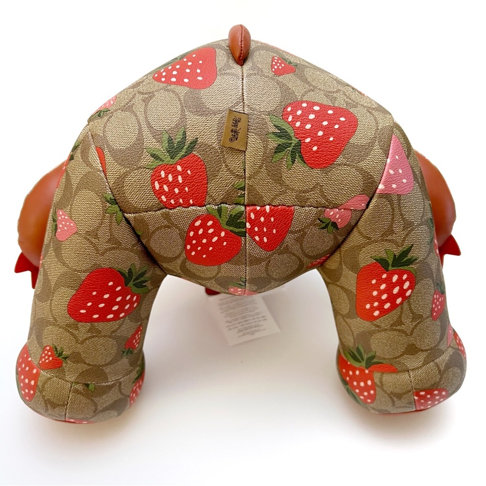 Coach Collectible Teddy Bear Logo Signature Canvas Wild Strawberry Print 16” NEW - Picture 6 of 13